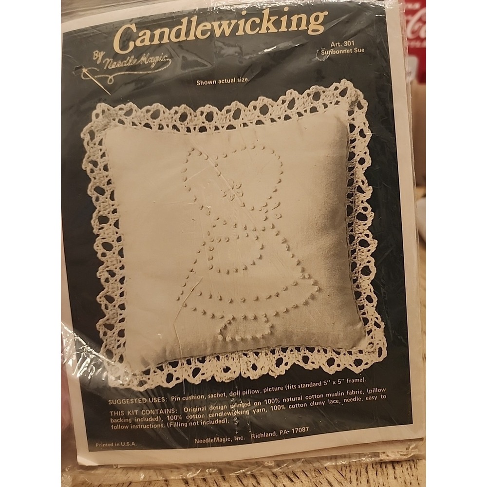 Needle Magic Kit Candlewicking #301 And 302  Sunbonnet Sue Overall Sam Vintage - Picture 6 of 8